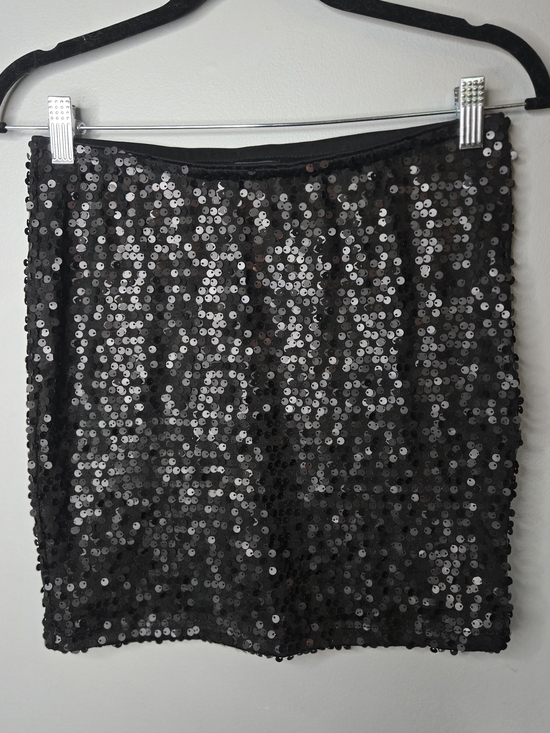 Lily Rose Dresses & Skirts - Black Sequin Mini Skirt Size Medium | Stretch Party Cocktail Holiday NYE